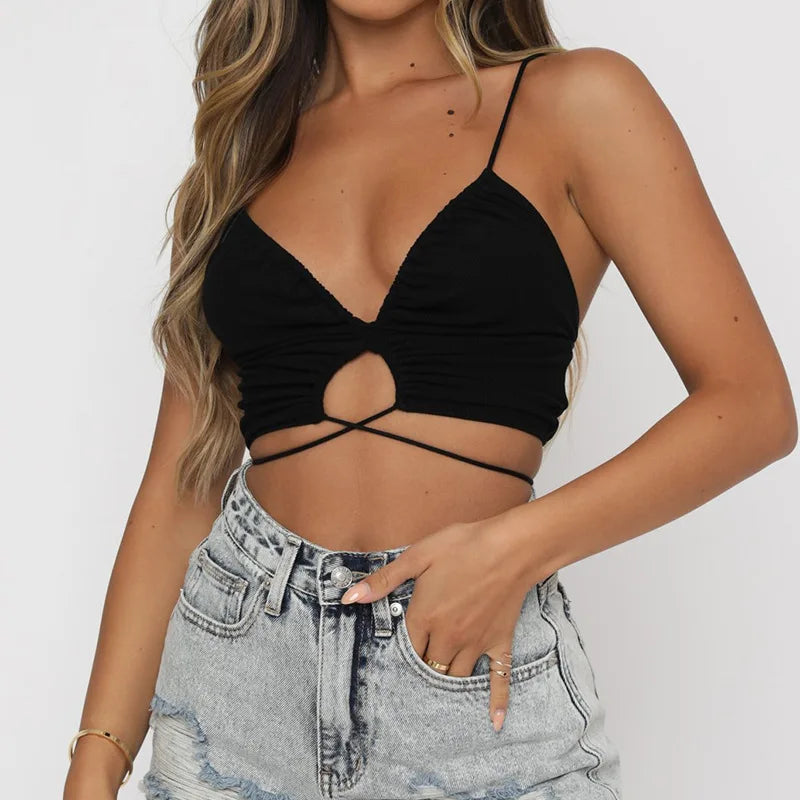 Bex Top | Backless Corset Top for Women with Criss-Cross Straps and Fitted Silhouette