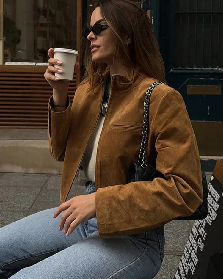 Rashida Jacket | Women's Autumn Suede Cropped Jacket