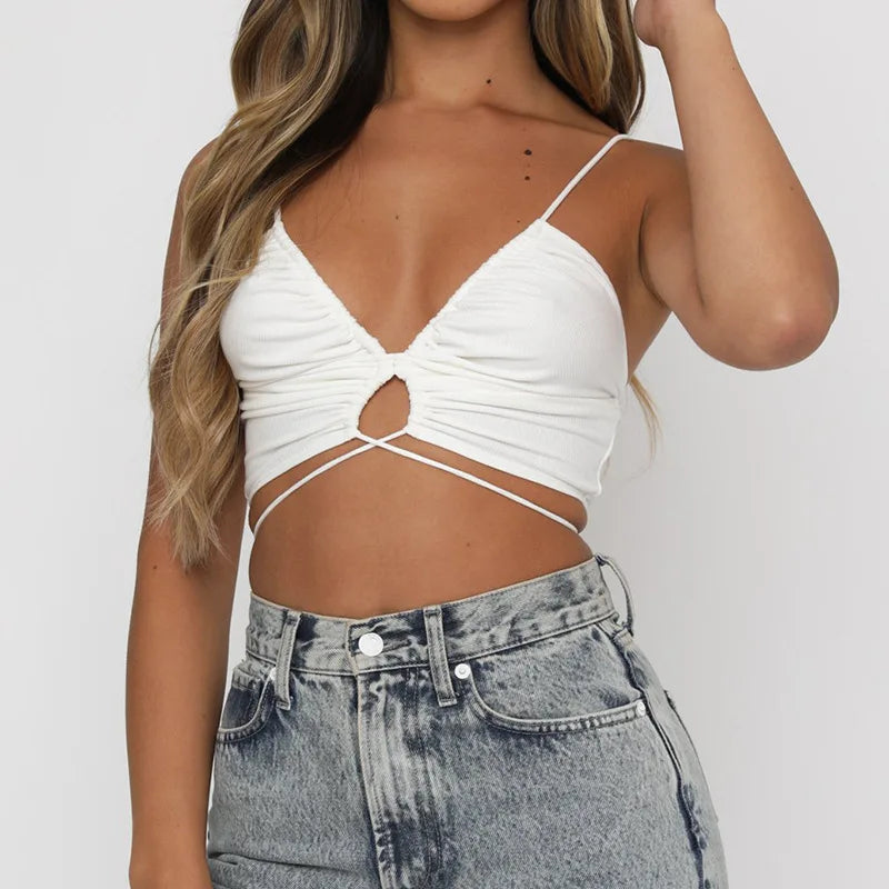 Bex Top | Backless Corset Top for Women with Criss-Cross Straps and Fitted Silhouette