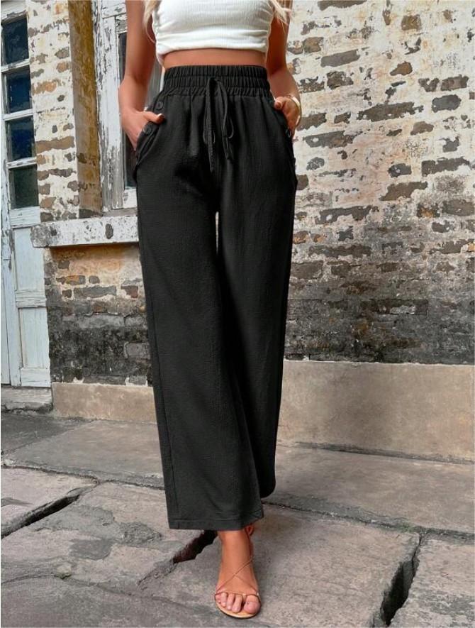 Wyanet Trousers | Loose-Fit High-Waist Linen Trousers for Women