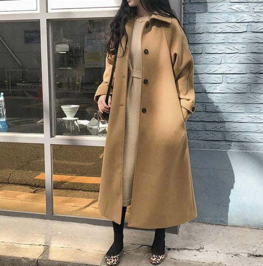 Rachael Trench Coat | Women's Autumn Long Button-Up Trench Coat