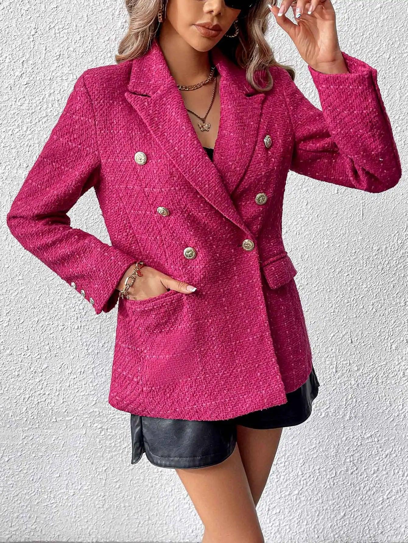 Laura Blazer | Women's Pink Tweed Blazer