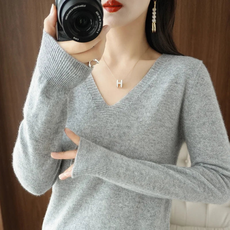 Drusilla Sweater | Cozy V-Neck Sweater with Timeless Style