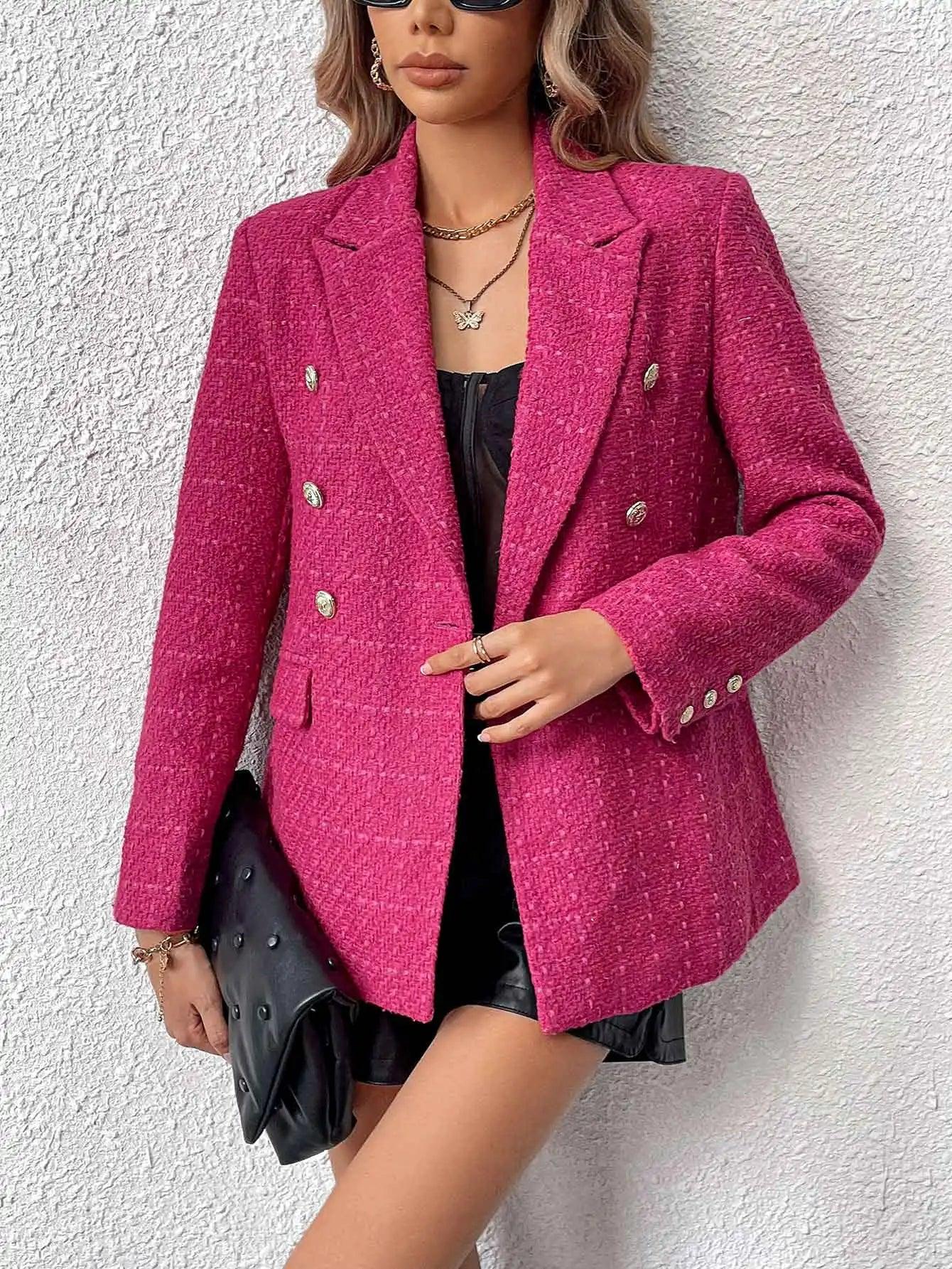 Laura Blazer | Women's Pink Tweed Blazer