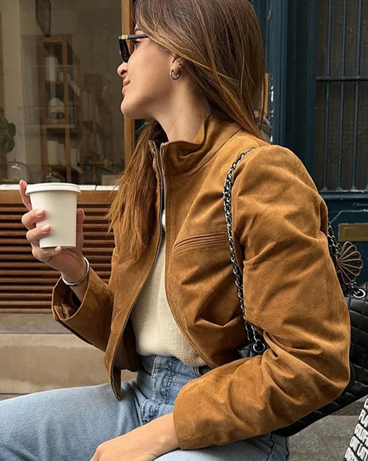 Rashida Jacket | Women's Autumn Suede Cropped Jacket