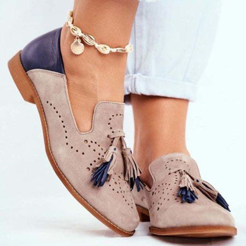 Anaya Loafers | Women’s Classic Slip-On Loafers with Tassel Detail and Sleek Finish