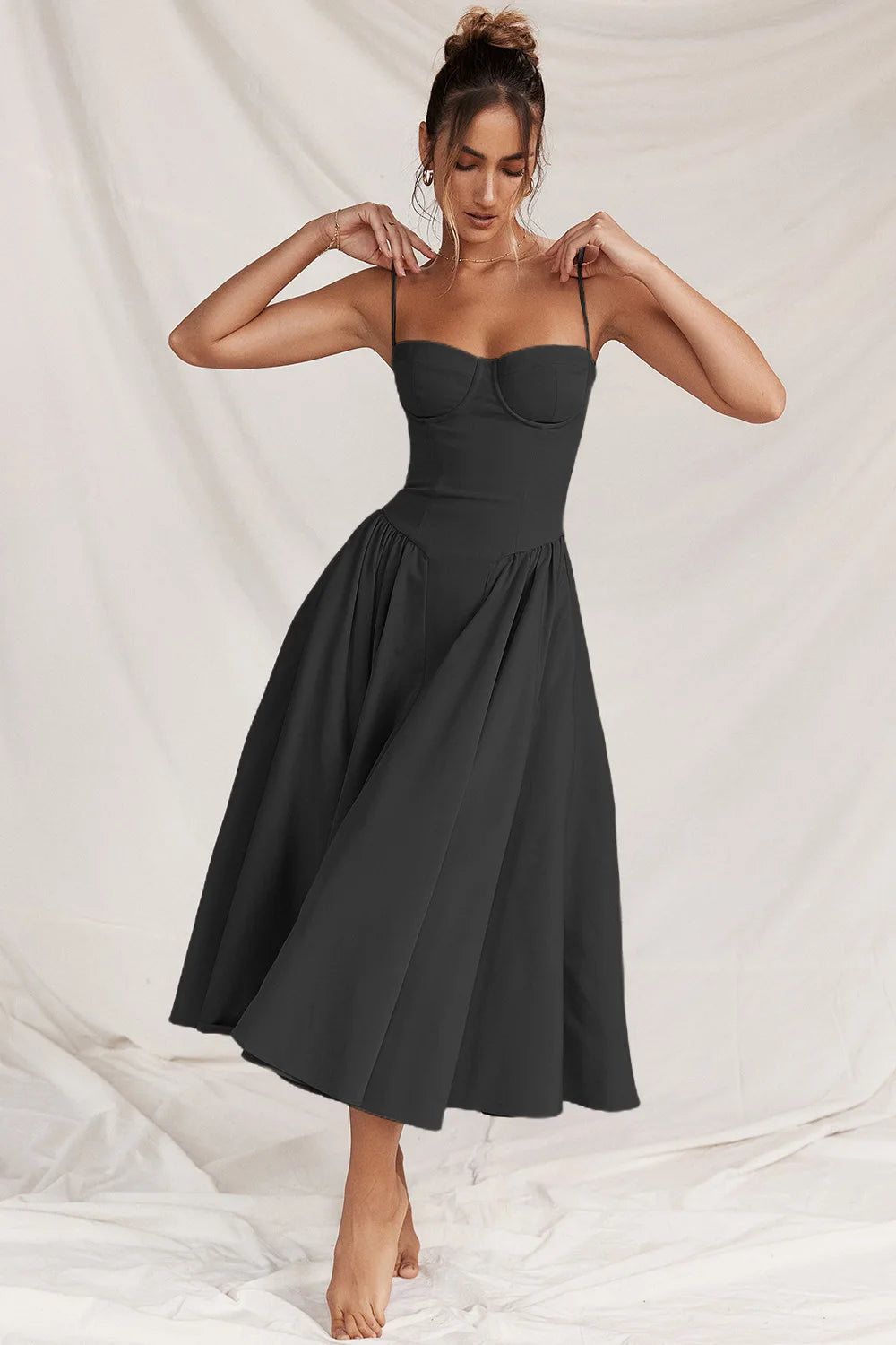 Hermina Dress | Sleek Backless Sling Dress