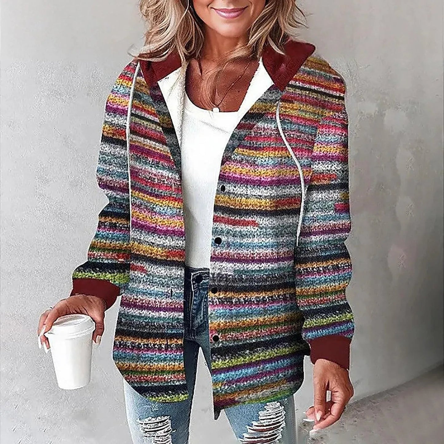 Nila Jacket | Women's Autumn Plaid Button-Up Shirt Jacket