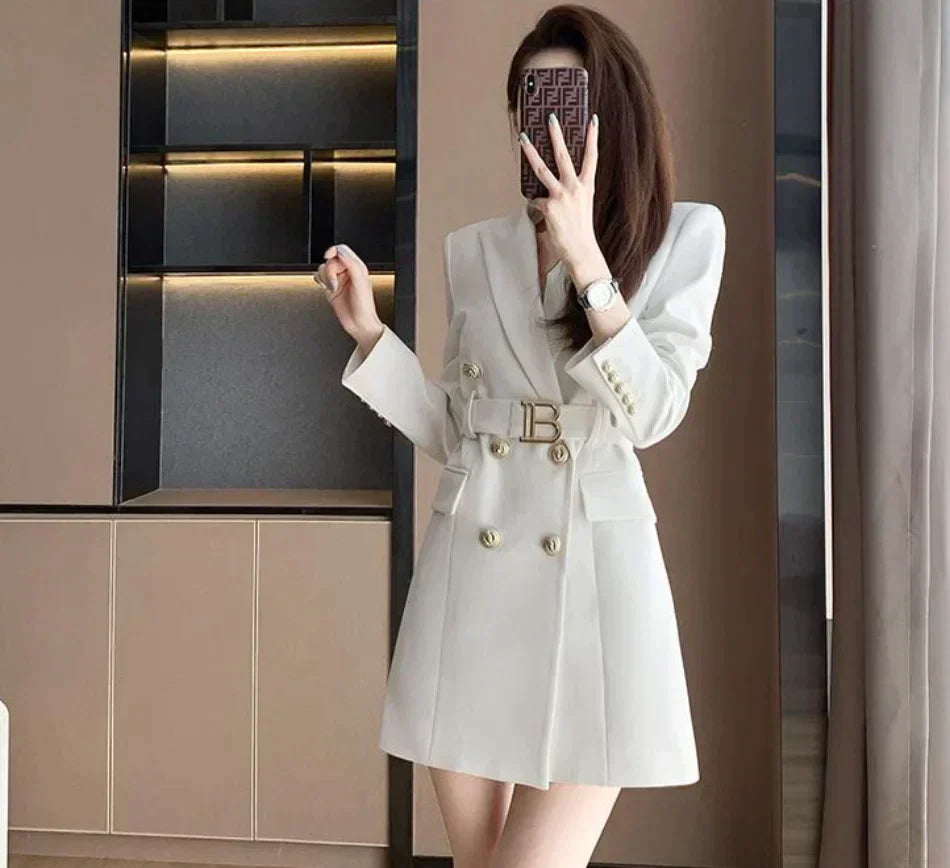 Fleur Blazer Dress | Elegant Belted Blazer Dress