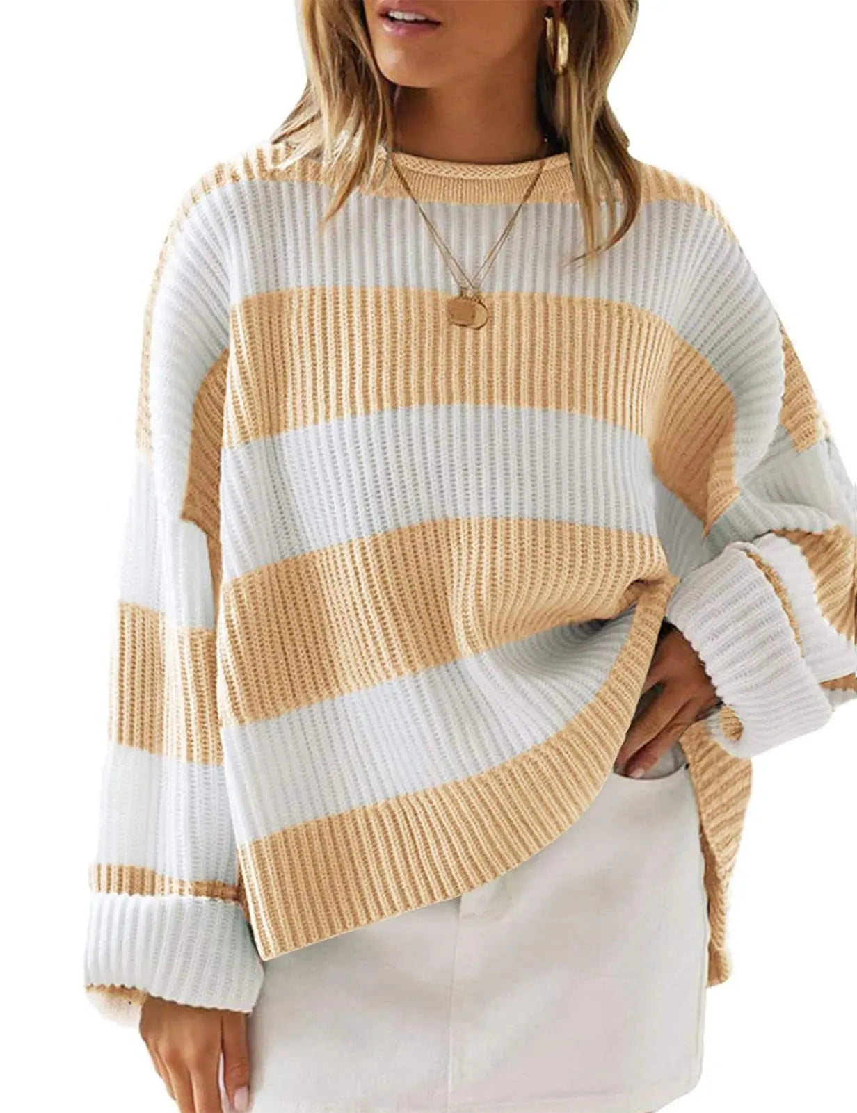 Indy Sweater | Oversized Striped Knit Pullover