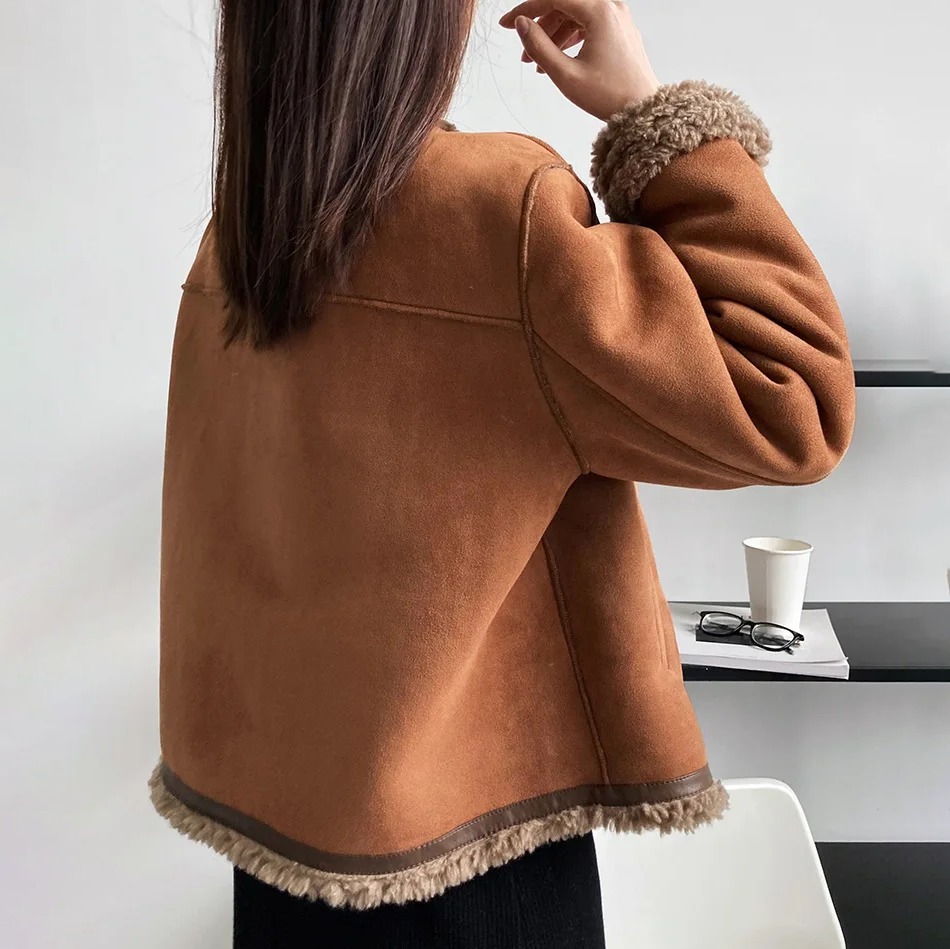 Gracie Jacket | Suede Jacket with Faux Fur Trim