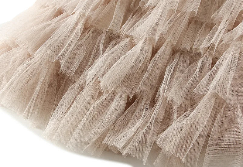 Zella Tulle Skirt | Women’s Layered Flowy Tulle Skirt with Elastic Waist