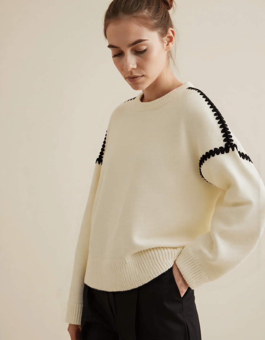 Rahima Jumper | Women's Autumn Embroidered Knitted Jumper