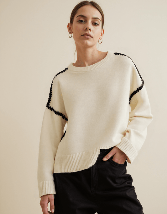 Rahima Jumper | Women's Autumn Embroidered Knitted Jumper