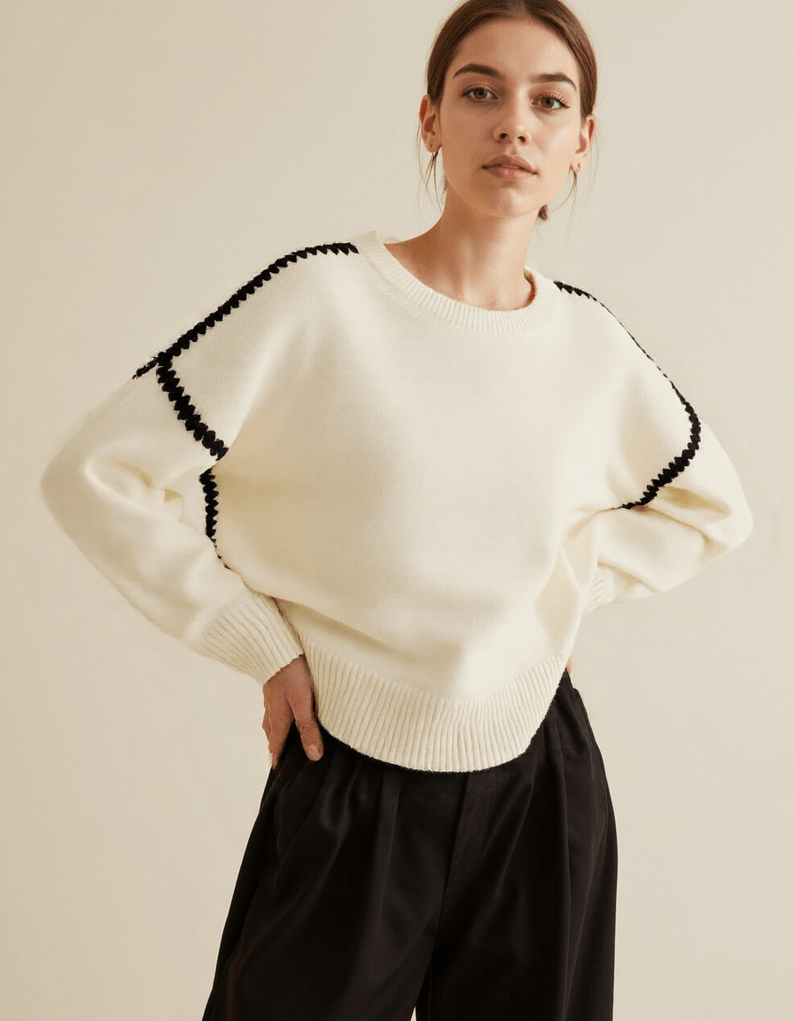 Rahima Jumper | Women's Autumn Embroidered Knitted Jumper