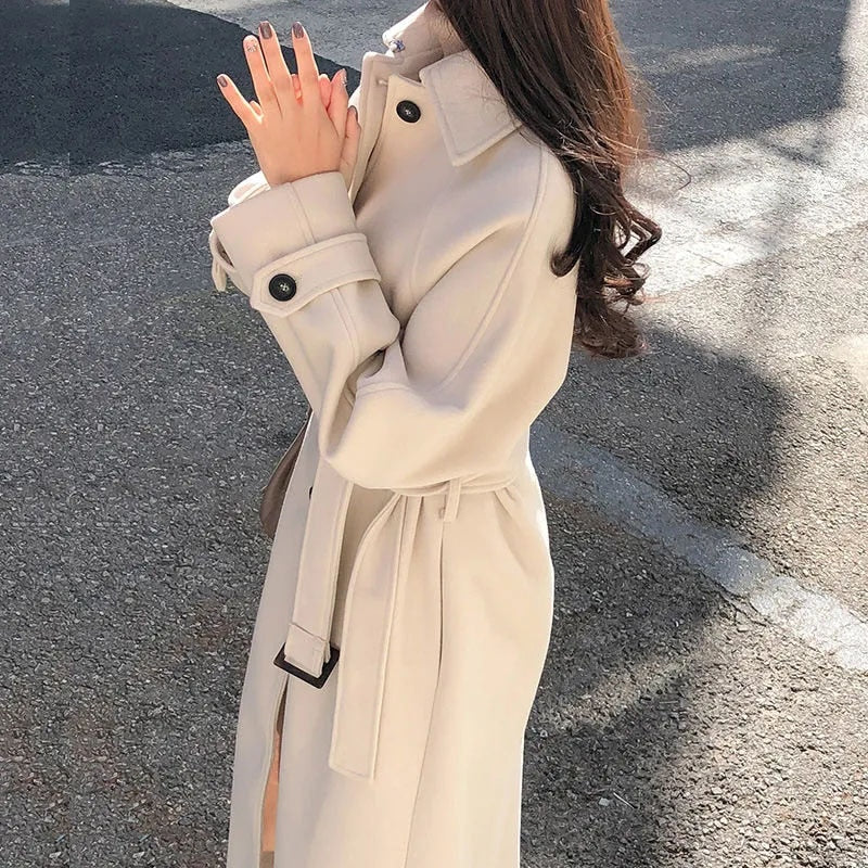 Rachael Trench Coat | Women's Autumn Long Button-Up Trench Coat
