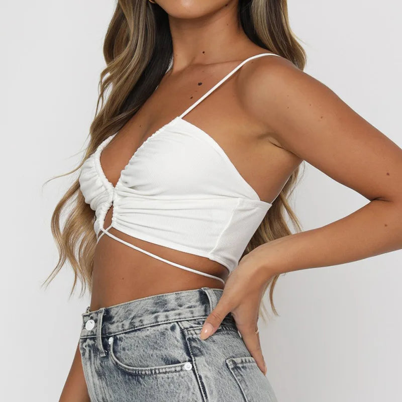 Bex Top | Backless Corset Top for Women with Criss-Cross Straps and Fitted Silhouette