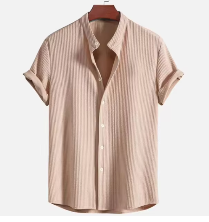 Gunner Shirt | Light Blue Striped Short-Sleeve Men's Shirt