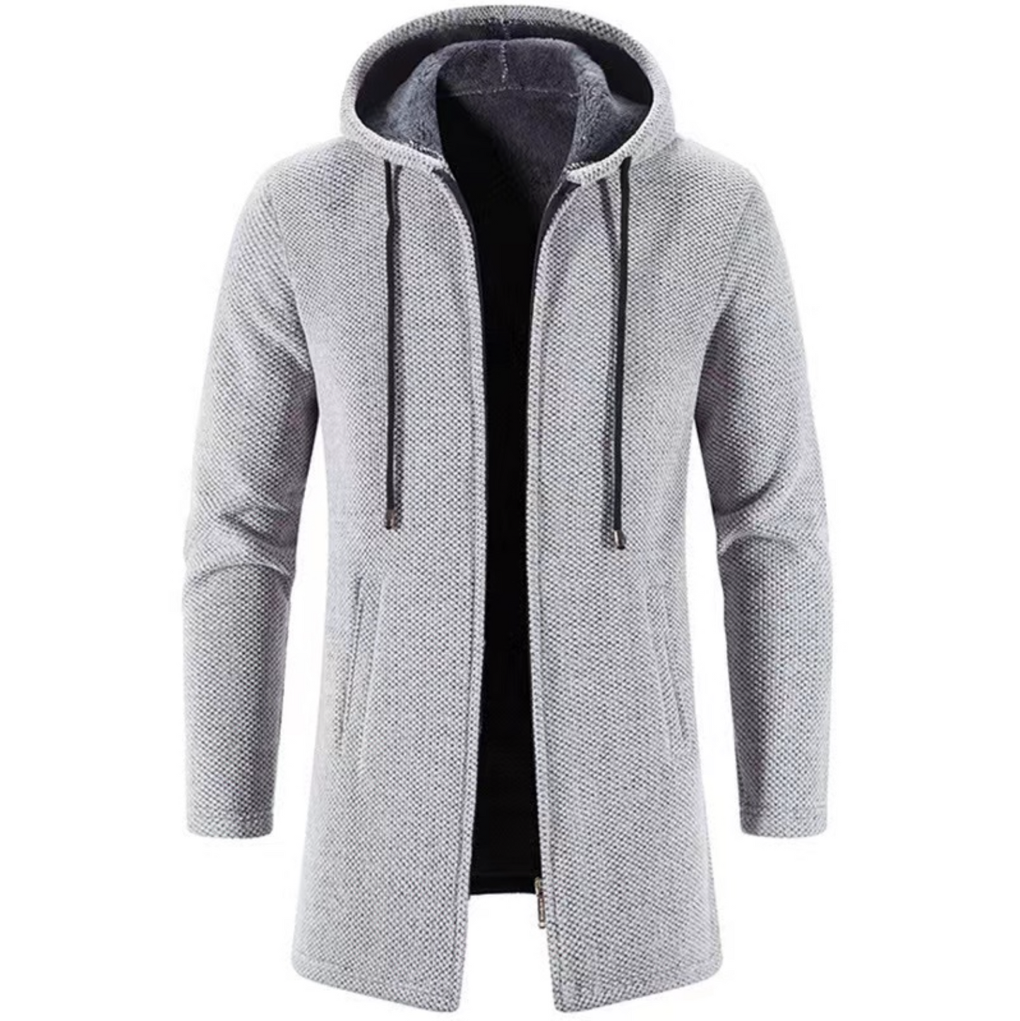 Finbar Men's Jacket | Hooded Mid-Length Wool Jacket