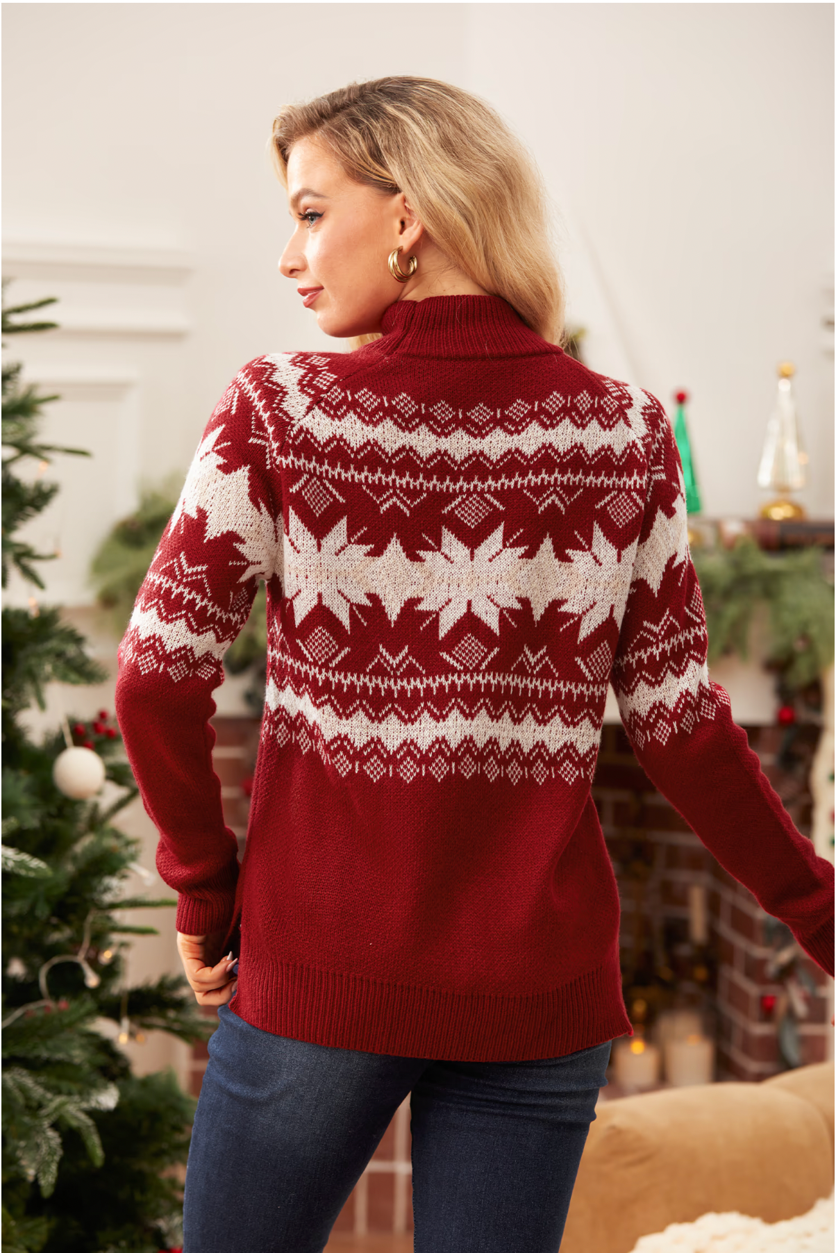 Janessa Women's Snowflake Christmas Sweater | Cozy Festive Knit