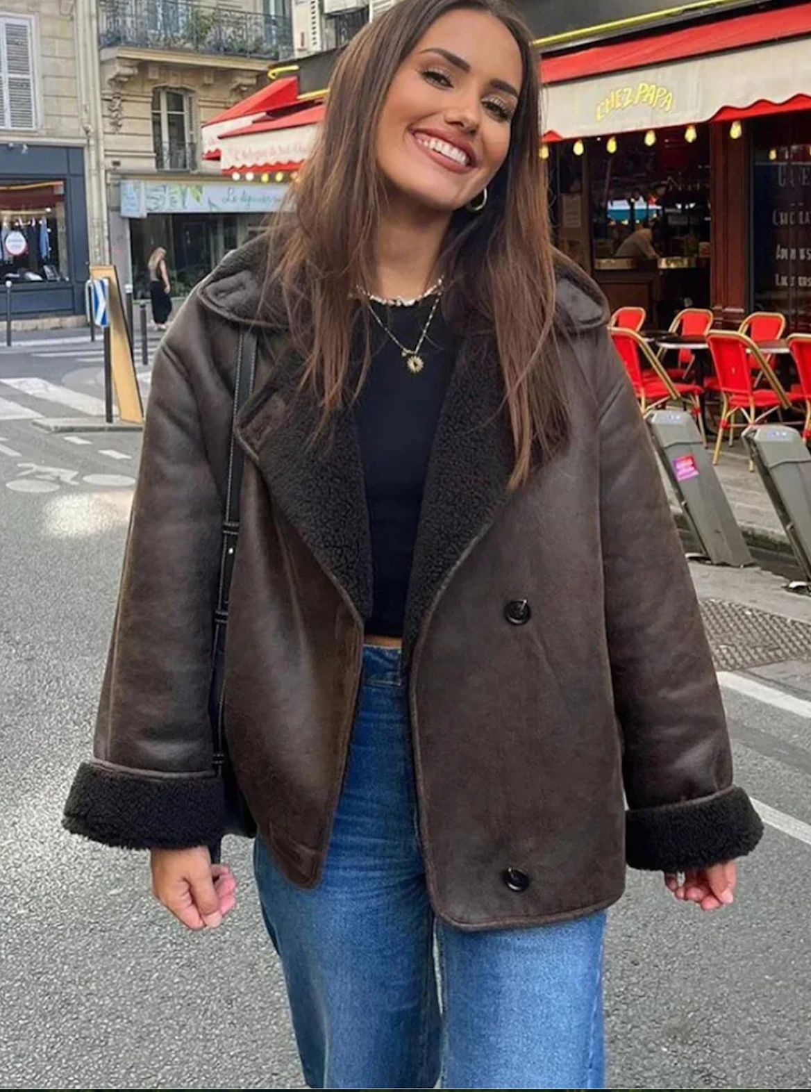 Safina Jacket | Women’s Autumn Faux Fur Collar Aviator Jacket