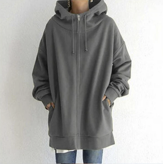 Fannie Hoodie | Oversized Zip-Up Hoodie with Pockets