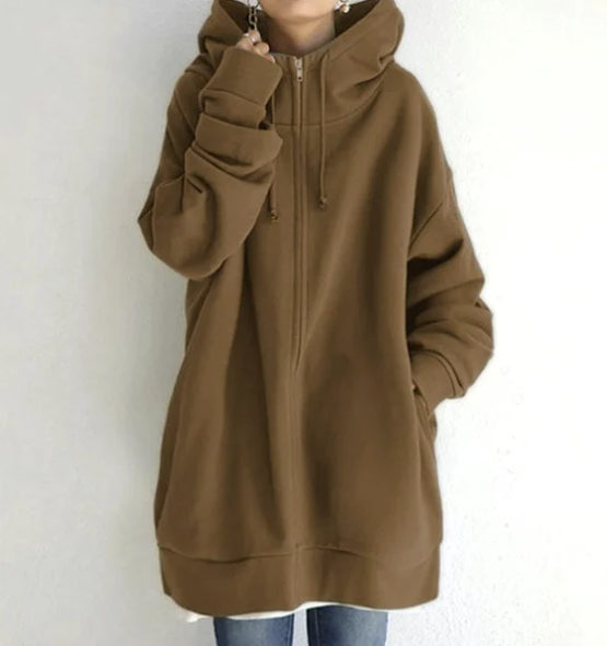 Fannie Hoodie | Oversized Zip-Up Hoodie with Pockets