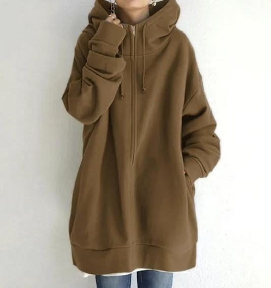 Nita Hoodie | Women's Autumn Oversized Zip-Up Hoodie with Pockets