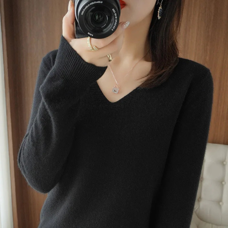 Drusilla Sweater | Cozy V-Neck Sweater with Timeless Style