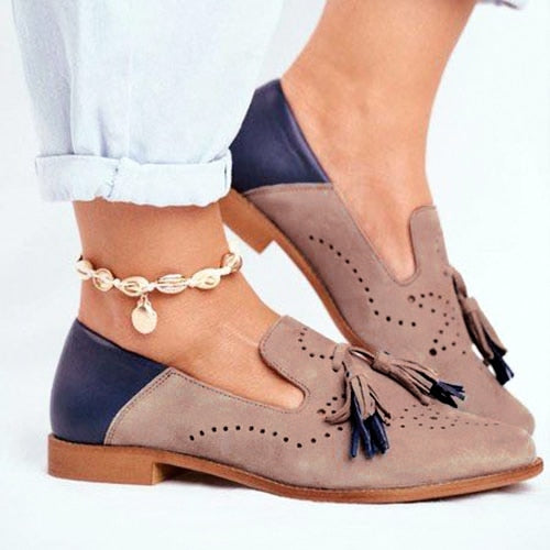Anaya Loafers | Women’s Classic Slip-On Loafers with Tassel Detail and Sleek Finish