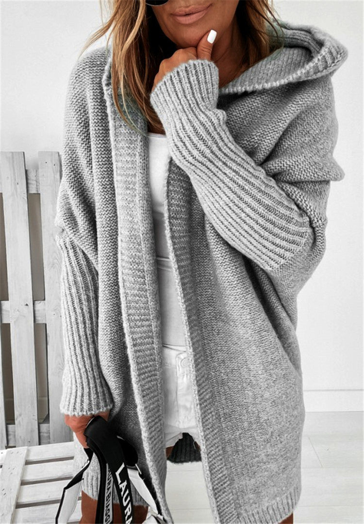 Faiza Cardigan | Cozy Knitted Hooded Cardigan