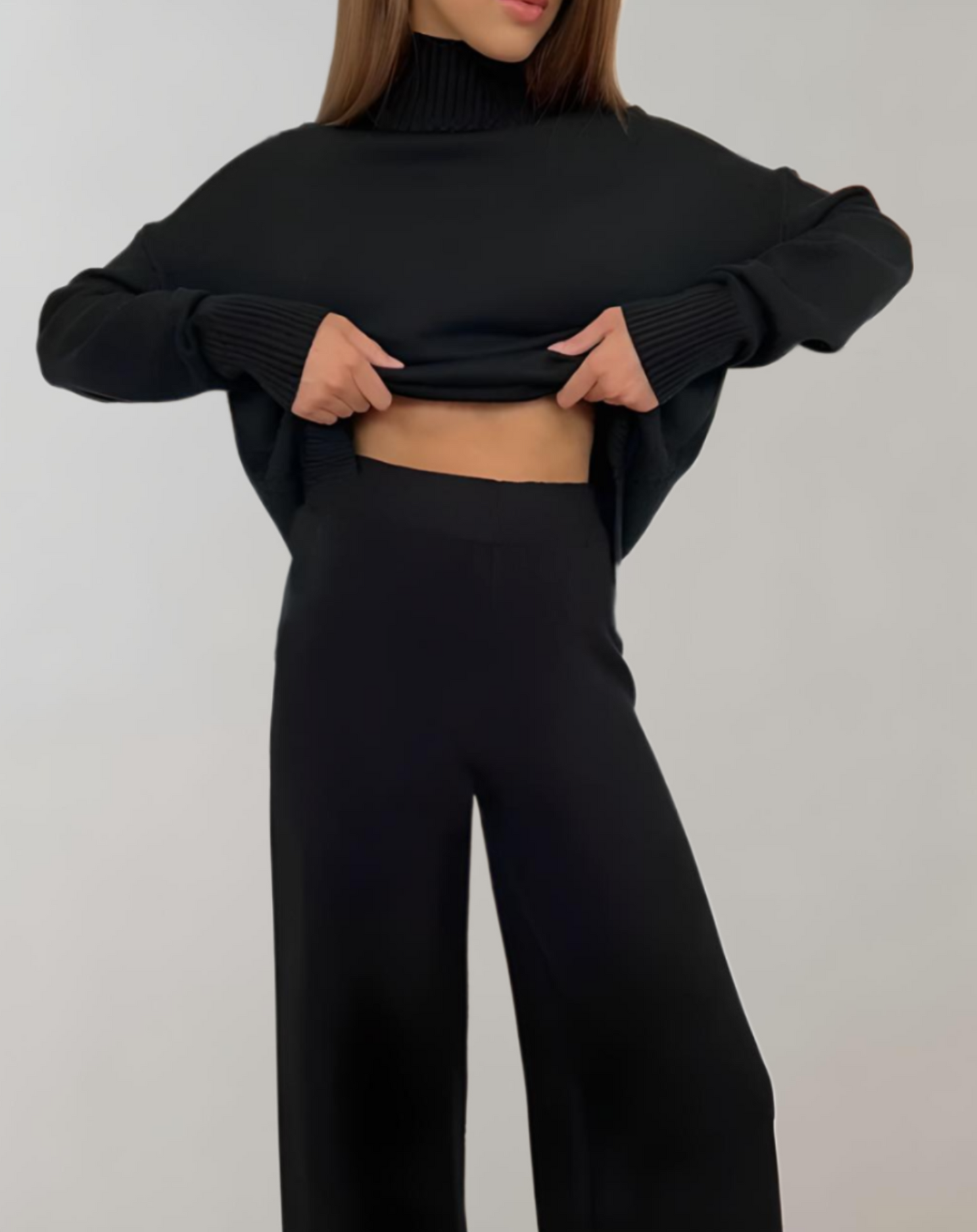 Ilaria Set | Oversized Turtleneck Sweater and Wide-Leg Pants