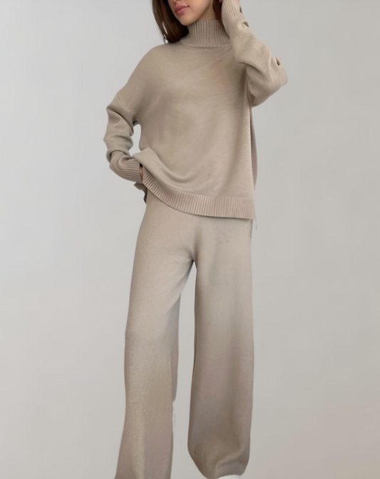 Ilaria Set | Oversized Turtleneck Sweater and Wide-Leg Pants