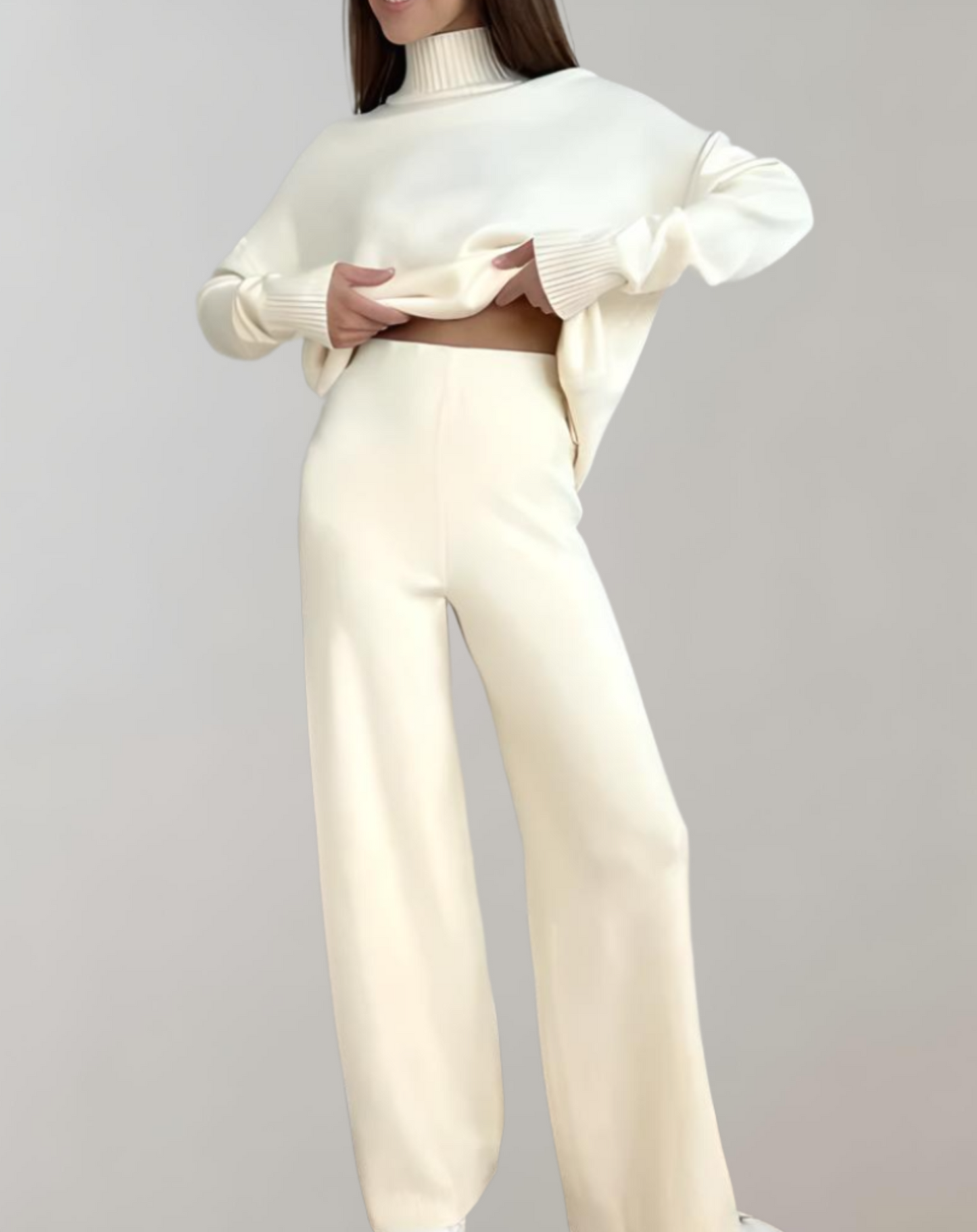 Ilaria Set | Oversized Turtleneck Sweater and Wide-Leg Pants