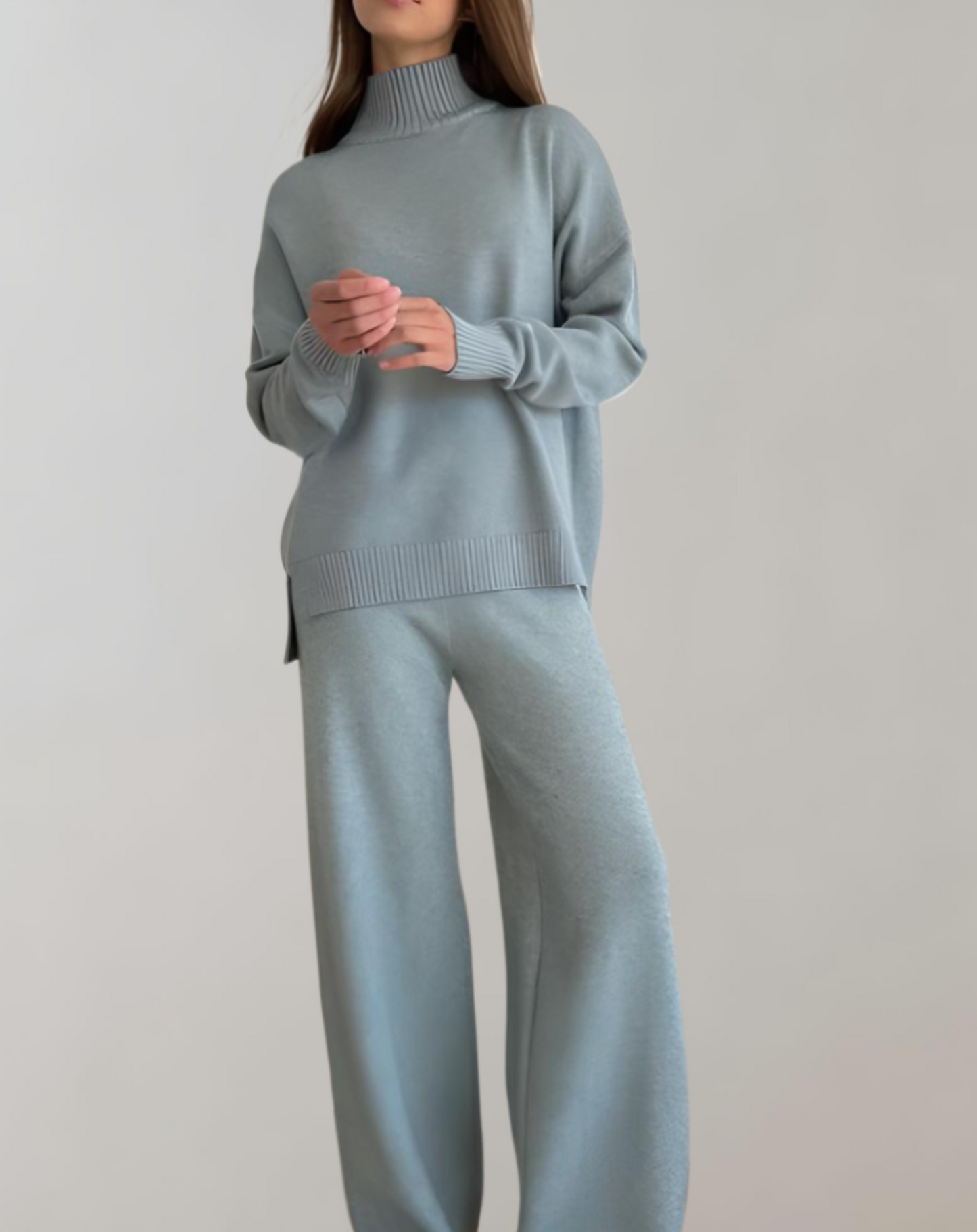 Ilaria Set | Oversized Turtleneck Sweater and Wide-Leg Pants