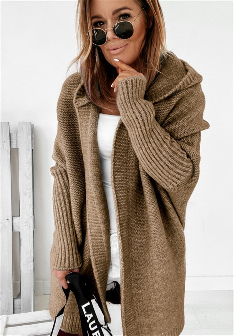 Faiza Cardigan | Cozy Knitted Hooded Cardigan