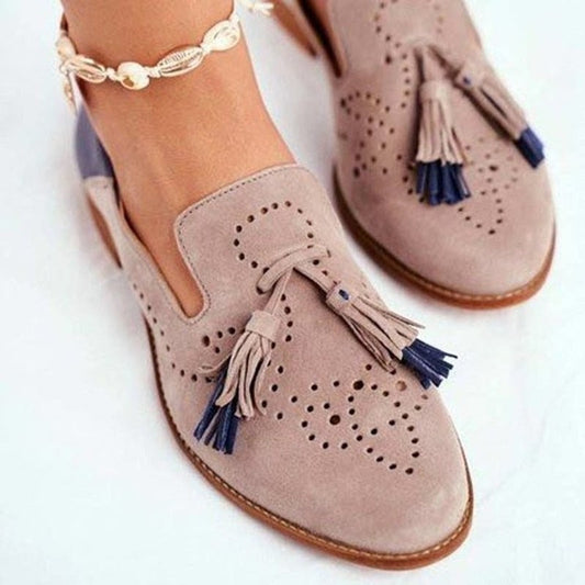 Anaya Loafers | Women’s Classic Slip-On Loafers with Tassel Detail and Sleek Finish