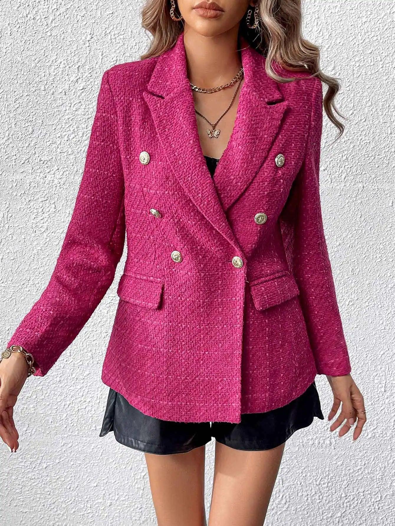 Laura Blazer | Women's Pink Tweed Blazer