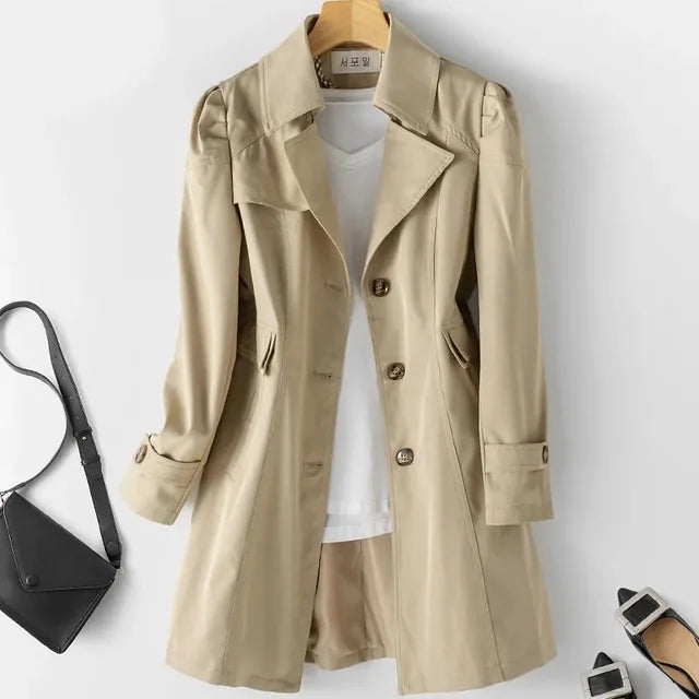 Fabienne Coat | Chic Single-Breasted Trench Coat