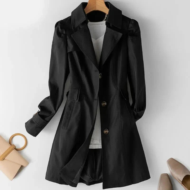 Fabienne Coat | Chic Single-Breasted Trench Coat