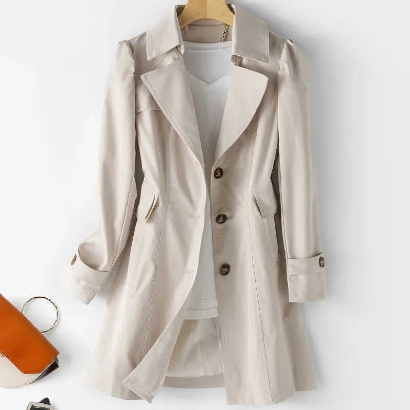 Fabienne Coat | Chic Single-Breasted Trench Coat