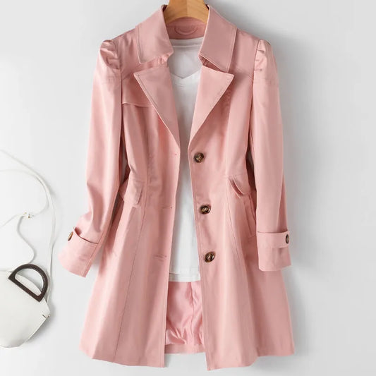 Fabienne Coat | Chic Single-Breasted Trench Coat