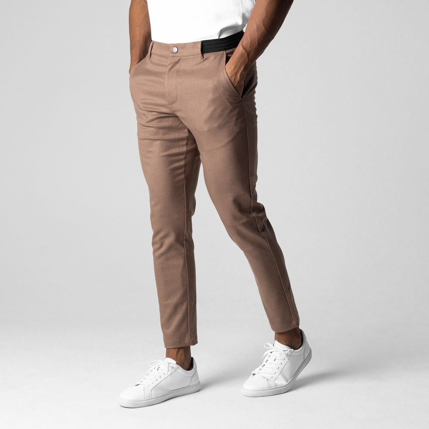 Waylen Trousers | Men’s Slim Fit Stretch Chinos with Elastic Waist