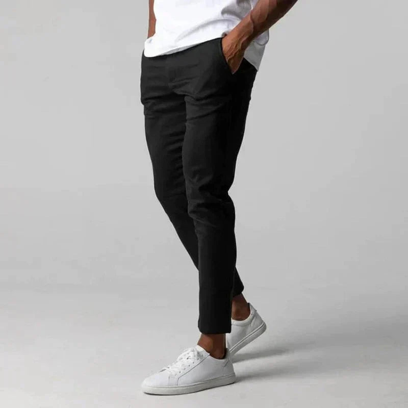 Waylen Trousers | Men’s Slim Fit Stretch Chinos with Elastic Waist