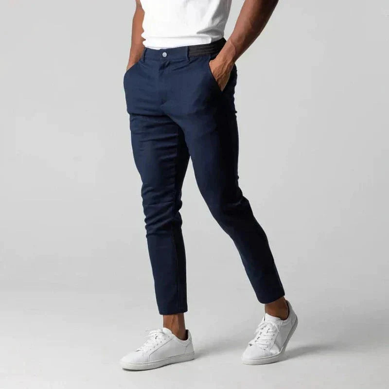 Waylen Trousers | Men’s Slim Fit Stretch Chinos with Elastic Waist