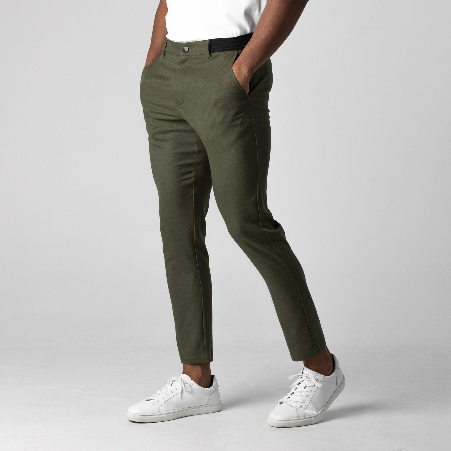 Waylen Trousers | Men’s Slim Fit Stretch Chinos with Elastic Waist