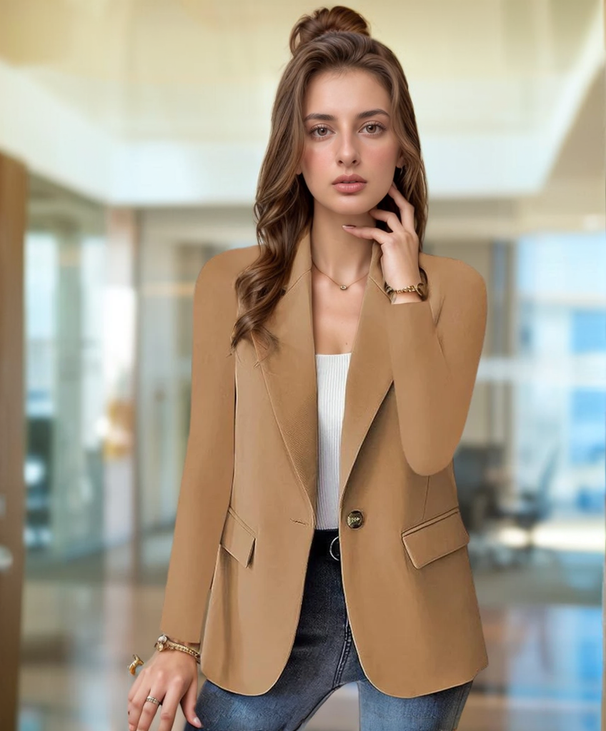 Mavira Blazer | Women's Slim-Fit Long Sleeve Jacket with Classic Lapel