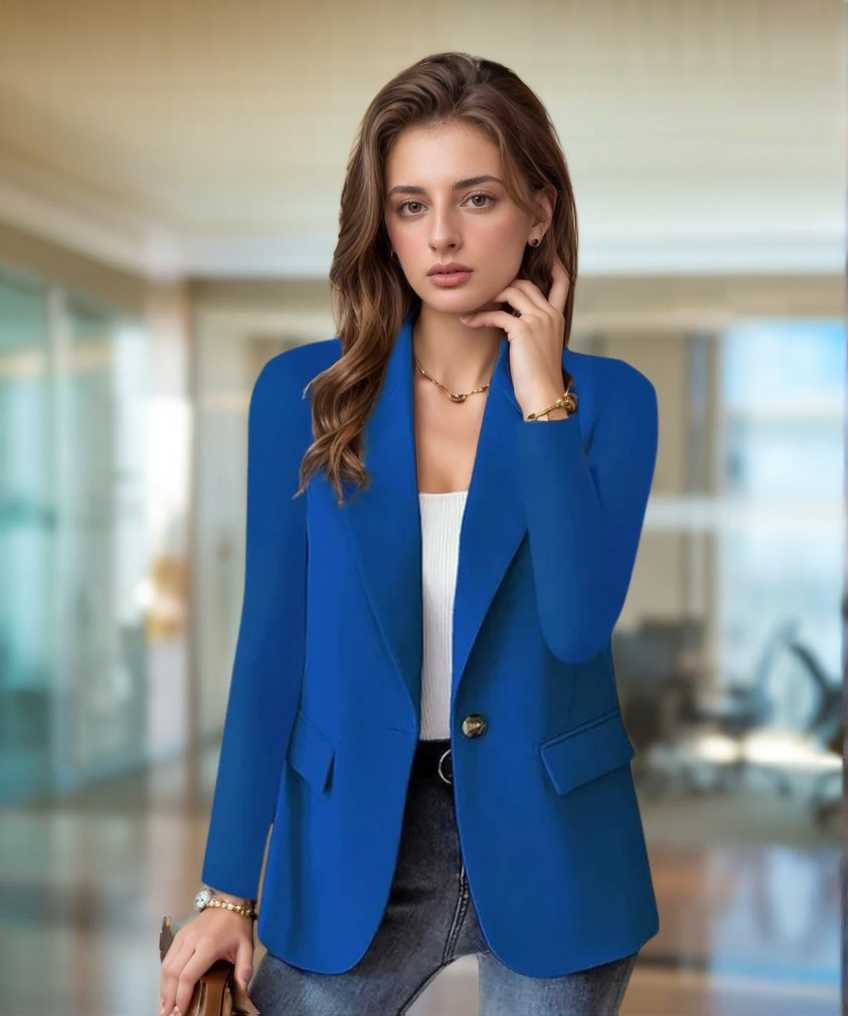 Mavira Blazer | Women's Slim-Fit Long Sleeve Jacket with Classic Lapel