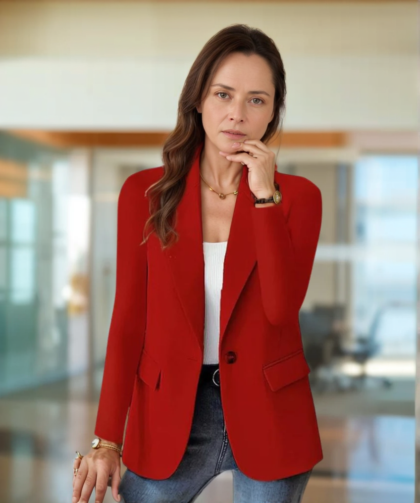 Mavira Blazer | Women's Slim-Fit Long Sleeve Jacket with Classic Lapel