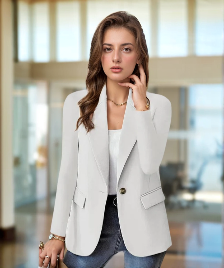 Mavira Blazer | Women's Slim-Fit Long Sleeve Jacket with Classic Lapel